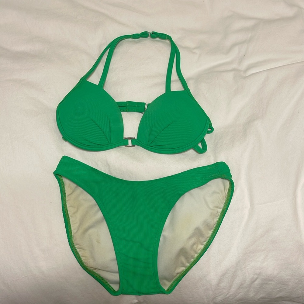Jamye Shaw Green Pageant Competition Swimsuit